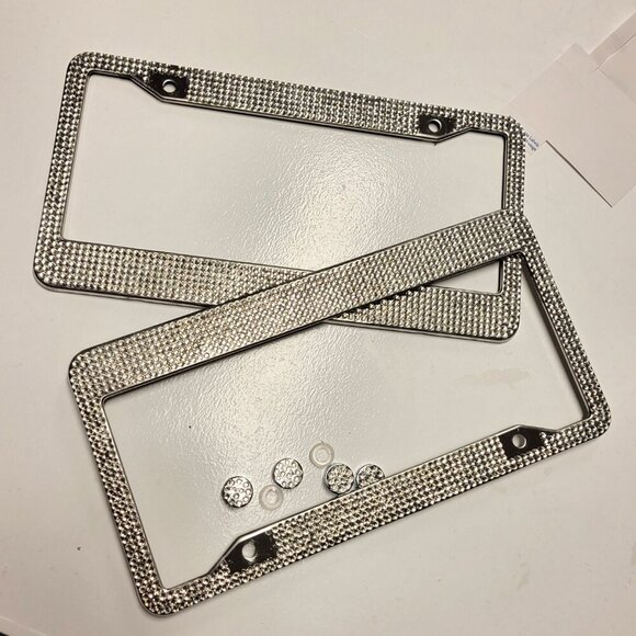 Sparkling Crystal Car Plate Frame - Picture 2 of 10